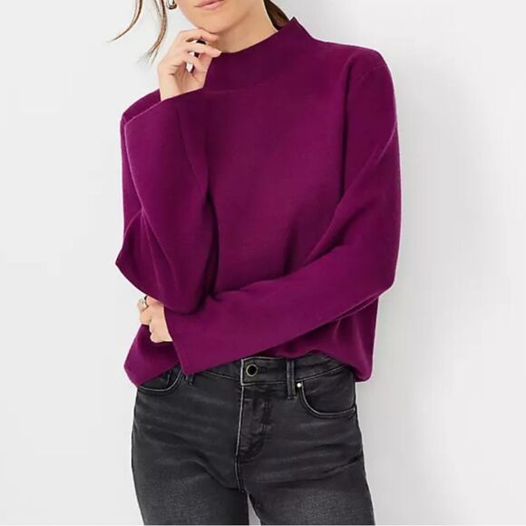 Ann Taylor Women’s Mock Neck Flare Sleeve Sweater - Picture 1 of 7